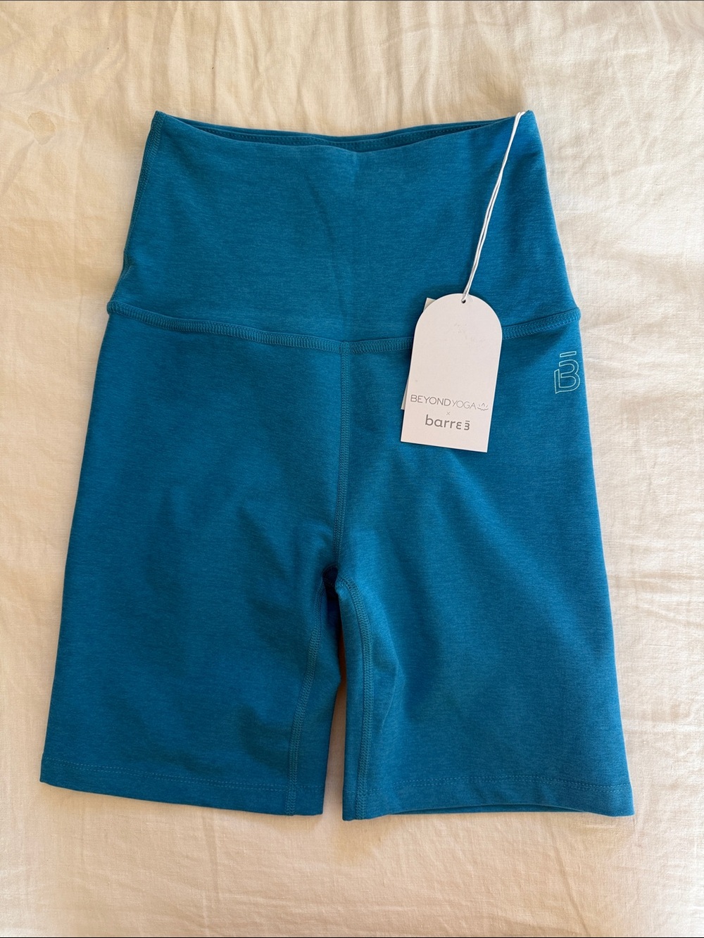 Beyond Yoga Teal High-Waist Bike Shorts